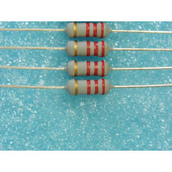 Lot x50 : resistor résistance métal 2.2k ohms 2k2 ohms 5% hitano 2W 2 watts