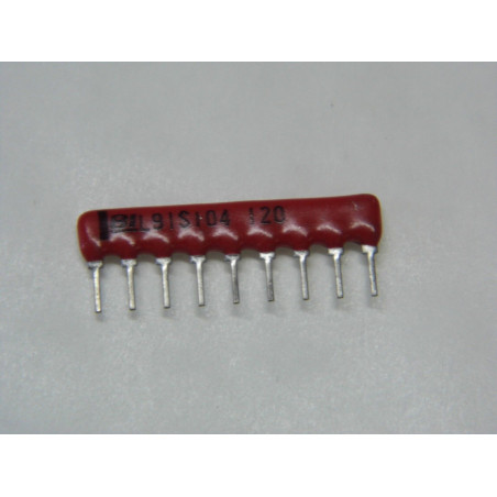 Lot x10:resistor~réseau de résistance 8 x 100k 8 x 100 kohms SIL9 5% L91S104 120