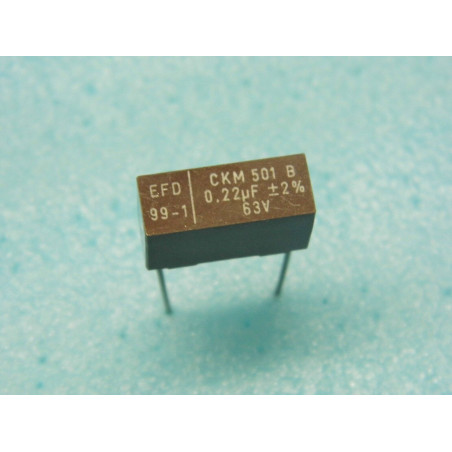 Lot x5 : capacitor condo condensateur 0.22µF 220nF 63v CKM501B 2% EFD Eurofarad