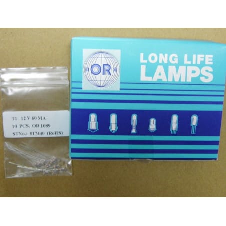 Lot x3: ampoule lampe Luciole OR1089 12v 60mA RoHS Dimensions: Ø3.17mm x 6.35mm