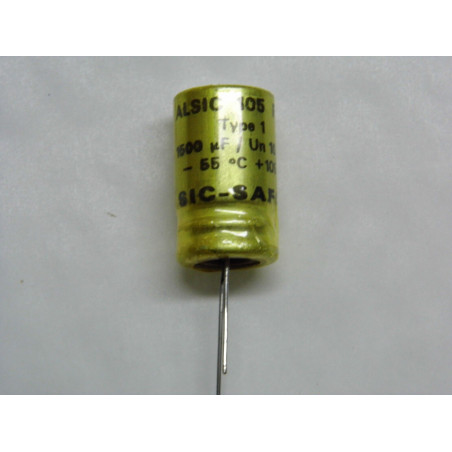 Lot x5 - capacitor condensateur ALSIC SIC-SAFCO 1500µF 1500uF 10v 105°C radial