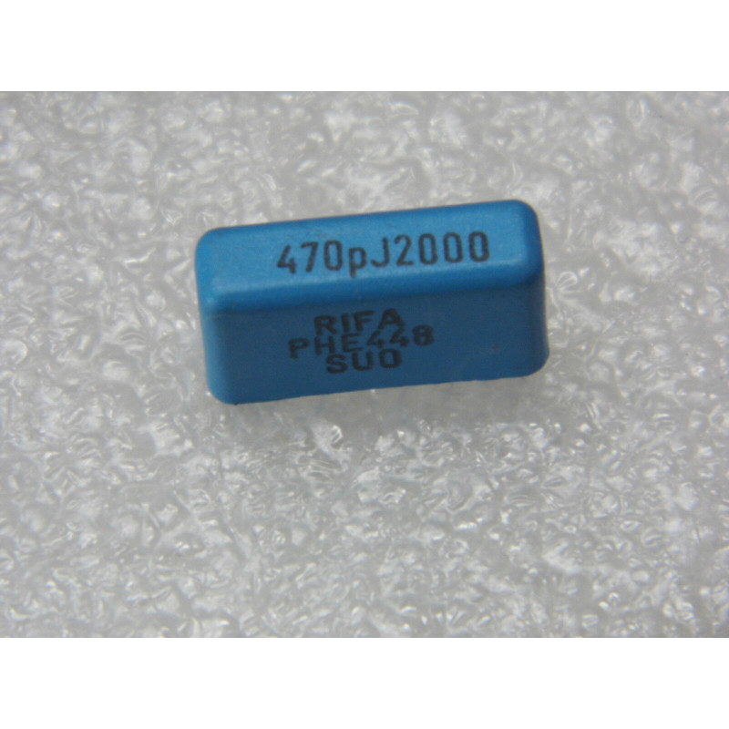 Lot x 10- capacitor condo condensateur 470pF J 0.5% 0.47nF 2000v 2kv RIFA p:15mm