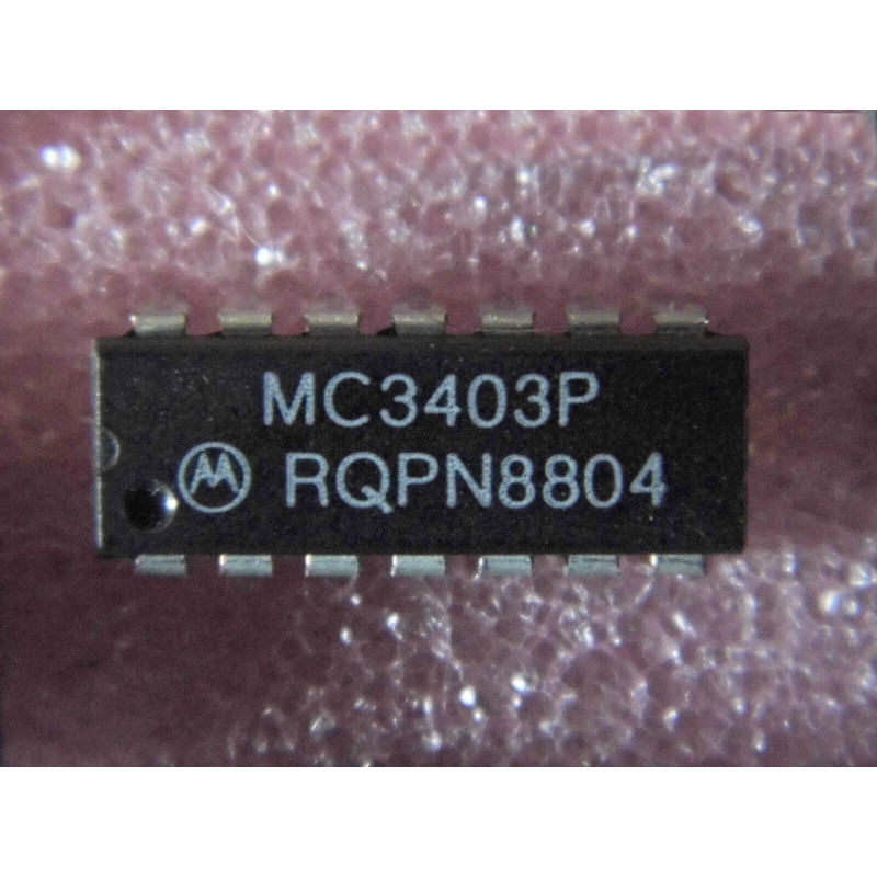 Lot x2: ci MC 3403 P ~ ic MC3403P Single Supply Quad Operational Amplifier(CI68)