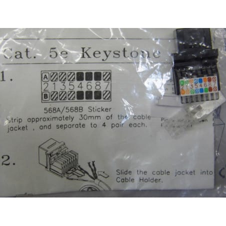 Lot x5 ~ Moteur RJ45 Cat 5 sans blindage Keystone