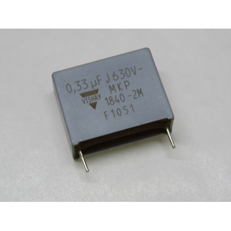 Lot x5 - capacitor condensateur 630V 0.33µF 0.33uF 330nF vishay MKP - pas 20mm