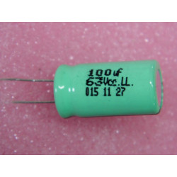 Lot de 9 - capacitor condensateur chimique 63v 100µF 100uF 100MF sic safco 105°C