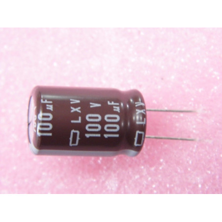 Lot x3 - capacitor condensateur chimique 100v 100µF 100uF 100MF nippon chemi-con