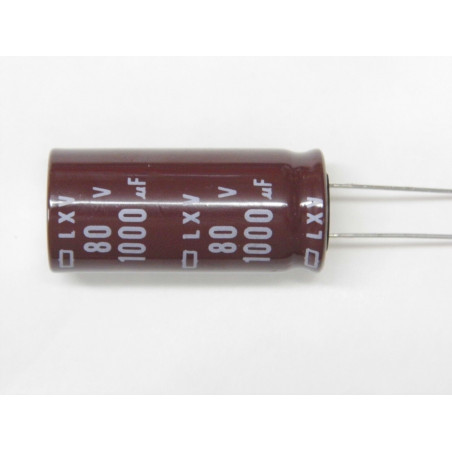 Lot x5 - capacitor condensateur 80v 1000µF 1000uF 1000MF 1mF nippon chemi-con