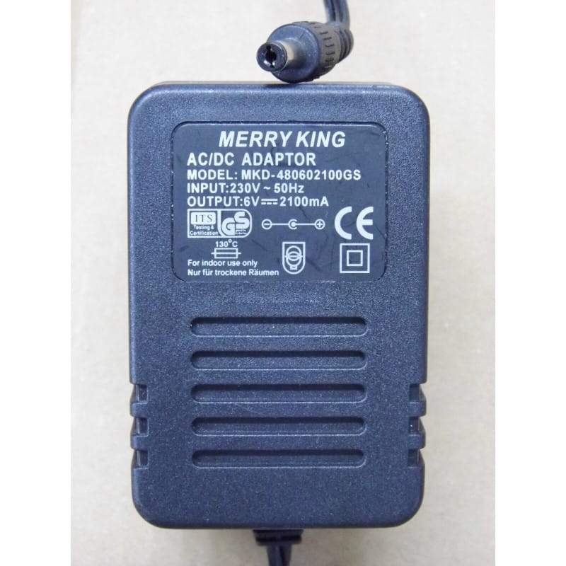 alimentation Merry King 6v DC 2100mA 2.1A MKD-480602100GS (in 230v 50Hz)