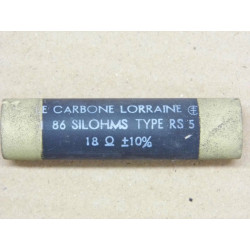 Résistance Carbone non inductive type RS5 18 ohms 18R Silohms d:17.5mm lg:70mm