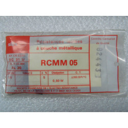 100 Résistances RCMM05 RC31U de 300R 300 ohms 1/2W 5% couche métal SFERNICE