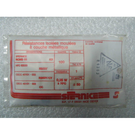 100 résistances RCMS05 RS63Y 1% 1/4W 50ppm 178k 178 k ohms Sfernice resistor