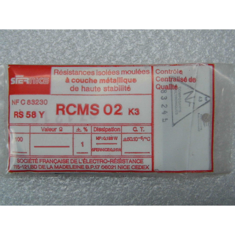 100 résistances RCMS02 RS58Y 1% 1/8W 50ppm 9R76  9.76 ohms Sfernice resistor