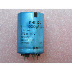 1 condo condensateur 10V 10000µF 10000uF 10000MF 10mF 4 pattes DIN 41238 PHILIPS