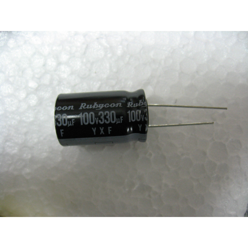 x4-condo condensateur chimique 330µF 330MF 330UF 100V rubycon 105°C /16.3x26.4mm