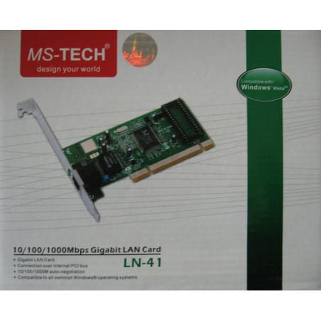 MS-TECH carte réseau PCI / 10-100-1000 Mbps Gigabit LAN card LN-41