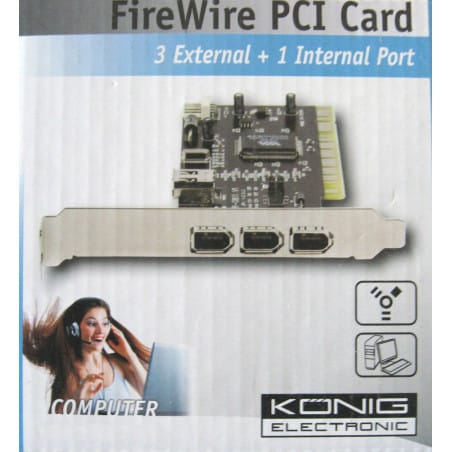 FireWire PCI card- carte PCI pour ajouter 4 ports FireWire /3 externes+1 interne