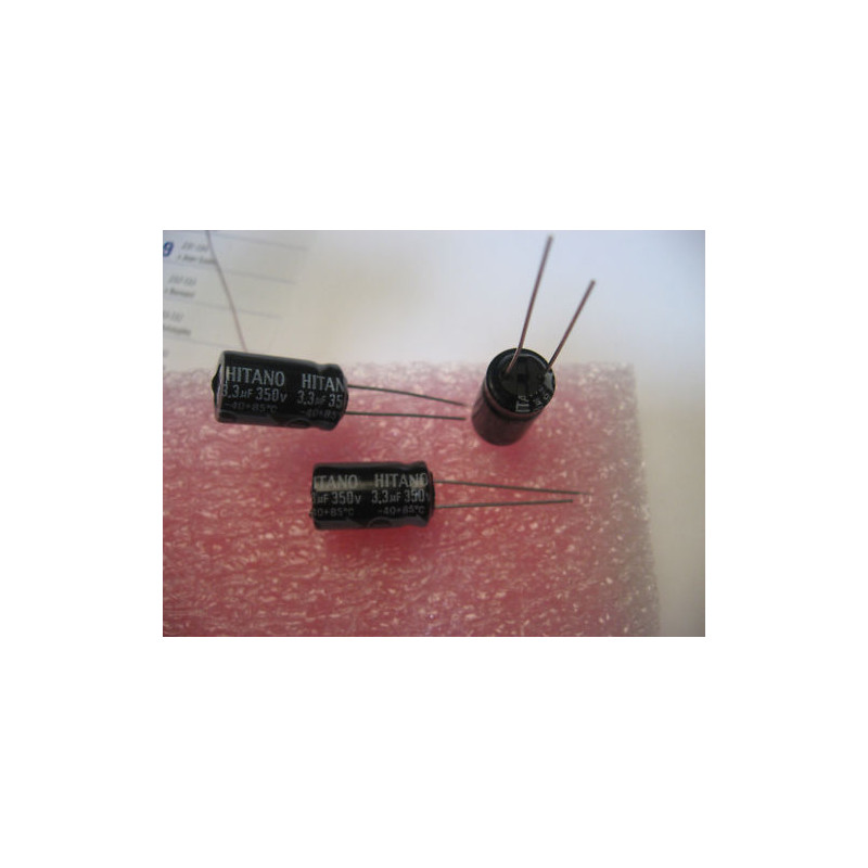 Lot de 5 - Capacitor Condo Condensateur 3.3µF 3.3MF 350V Radial 85°C Hitano