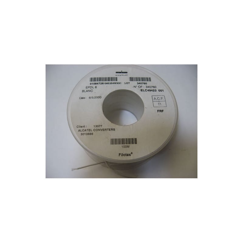 100m de Fil Blanc  0.22mm² Multibrins  EPDL6 Filotex 