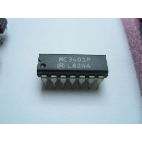 Lot x2 : ci MC 3401 P ~ ic MC3401P Operational Amplifier DIP14  de chez Motorola