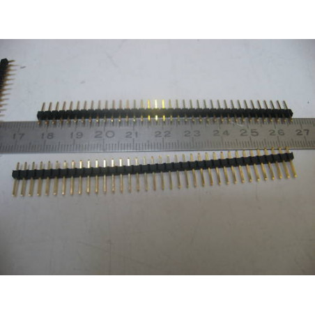 10 Barrettes Sécable 1 x 36pts droites dorées HE13 au pas de 2.54mm