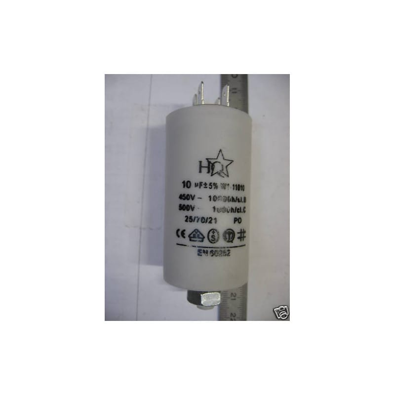 Condensateur (Capacitor) de démarrage moteur 10µF 10MF 450V à cosses