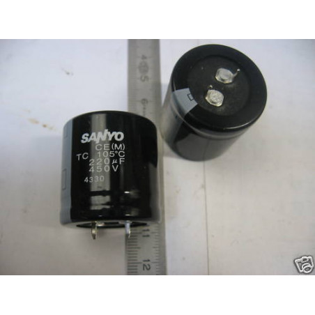 capacitor condo condensateur chimique 220µF 220uF 220MF 20% 450V Snap in Sanyo