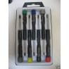 Coffret de 7 tournevis de Précision: 4 Plats, 2 Cruciformes et 1 Torx