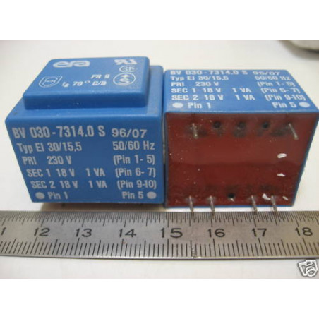 Lot de 2 Transformateurs Moulés 2VA 2 X 18V ERA