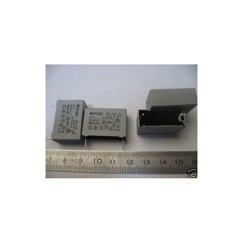 Lot 10 Condensateurs Radial MKT 0.33MF 0.33µF 330NF X2 275Vac ENTRAXE: 22.5mm