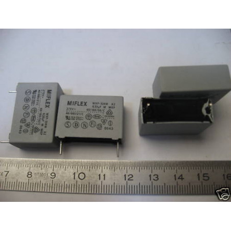 Lot 10 Condensateurs Radial MKT 0.33MF 0.33µF 330NF X2 275Vac ENTRAXE: 22.5mm