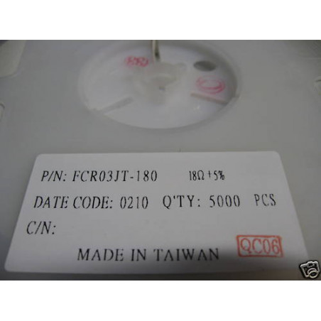 Bobine Résistances 0603 18 Ohms 5% CMS SMD FCR03JT 180 (resistor)