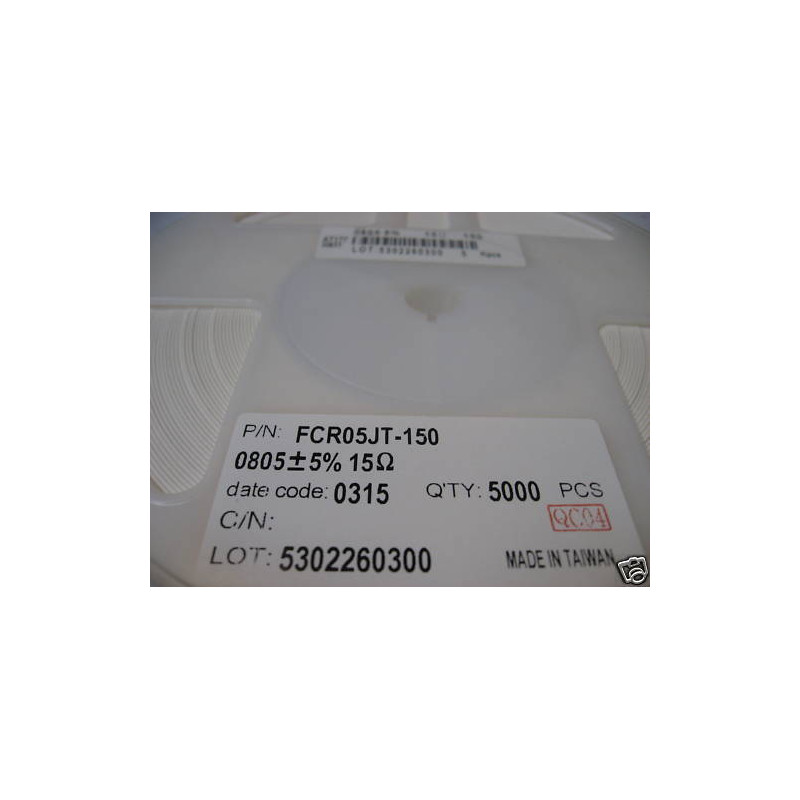 Bobine Résistances 0805 15 Ohms 5% CMS (SMD) FCR05JT150 (resistor)