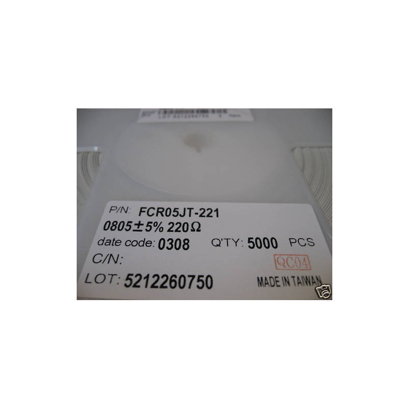 Bobine Résistance 0805 220 Ohms 5% CMS SMD FCR05JT 221 (resistor)