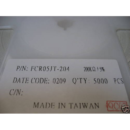 Bobine Résistances 0805 200K 5% CMS SMD FCR05JT 204 (resistor)