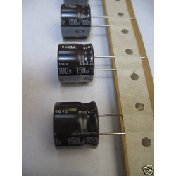 Lot de 10 Condensateurs capacitor  Chimiques 150MF 100V 105°c 18 x 16mm Nichicon