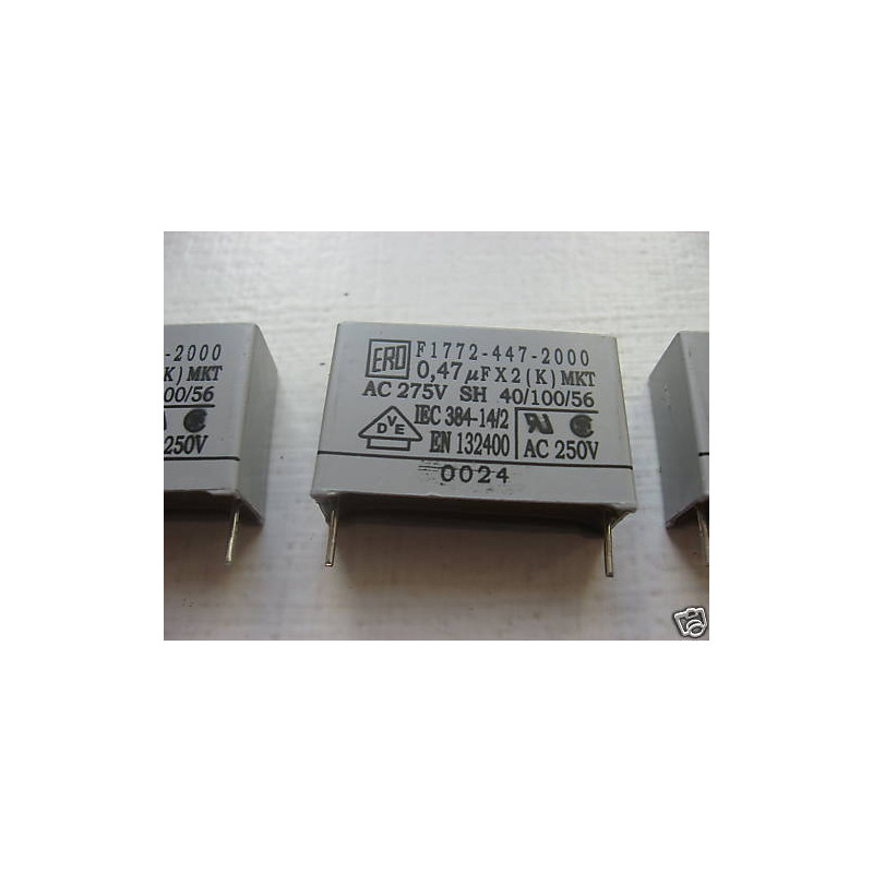 Lot x9 : Condensateur Radial MKT 0.47µF 0.47uF 0.47MF 470nF X2 AC275V Roderstein