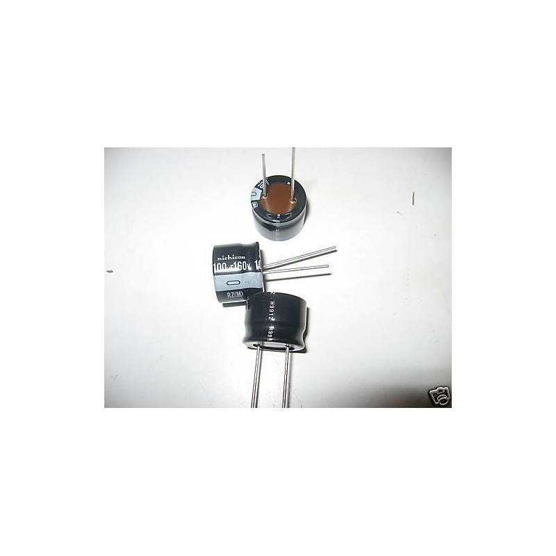 Lot de 5 - Condensateur Chimique Radial 100µF 100uF 100MF 160V Nichicon