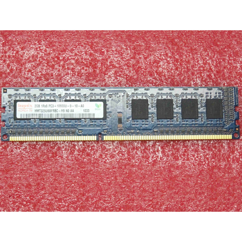 barette de RAM 2Go 2Gb 1Rx8 DDR3 PC3-10600U-9-10-A0 Hynix HMT325U6BFR8C-H9 N0 AA