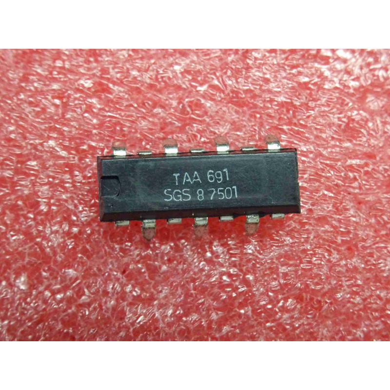 ci TAA 691 ~ ic TAA691 ~ wide-band amplifier, FM detector, audio amplifier/driver for TV sound section ~ 14Pin QIL SGS (PLA044)