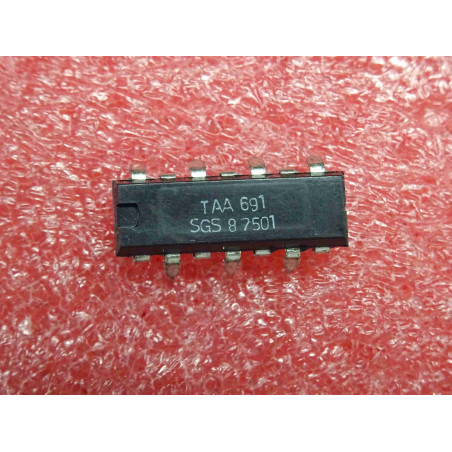 ci TAA 691 ~ ic TAA691 ~ wide-band amplifier, FM detector, audio amplifier/driver for TV sound section ~ 14Pin QIL SGS (PLA044)