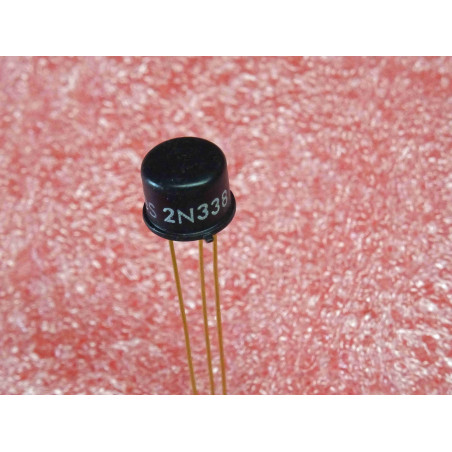 Lot de 2: transistor 2N 338 ~ 2N338 Si NPN, Vce 30V, Ic 0.02A, hFE 45 ~ pattes dorées