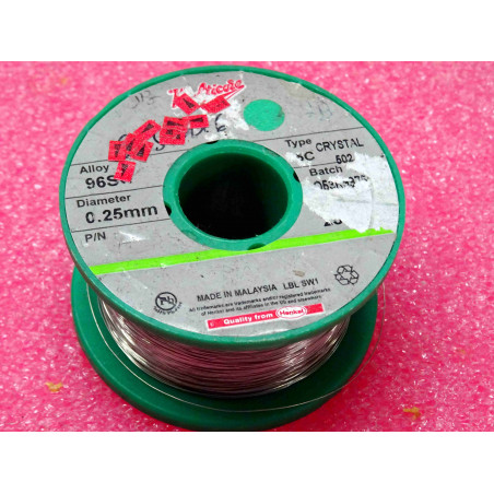 bobine de soudure sans plomb entamée henkel multicore 96SC C502 5C 0.25mm 120gr