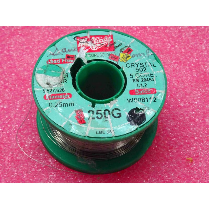 bobine de soudure sans plomb entamée henkel multicore 96SC C502 5C 0.25mm 60gr