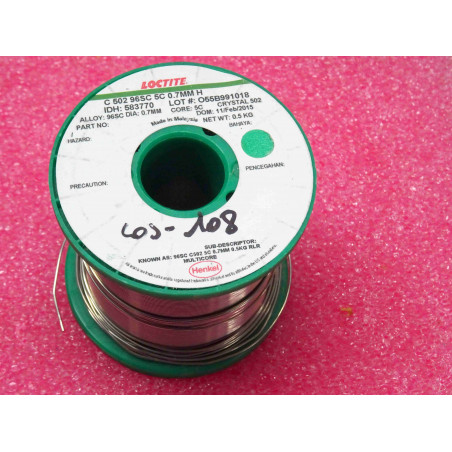 bobine de soudure sans plomb entamée henkel loctite multicore 96SC C502 5C 7/10 0.7mm 400gr