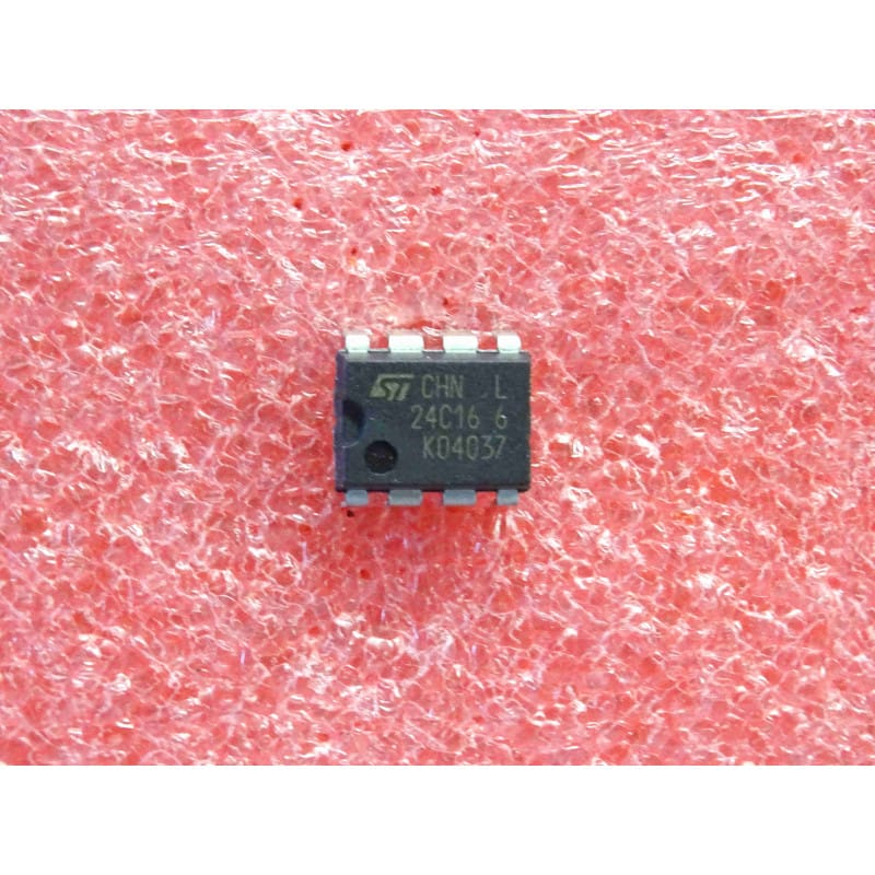 ci ST 24C16 6 ( 24C16-6 / 24C166 ) ~ ic ST24C16 ~ 16Kbit serial I2C bus EEPROM ~ DIP-8 (PLA001)