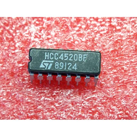 ci HCC 4520 BF ~ ic HCC4520BF (═ HCF4520, MC14520, HEF4520) ~ dual binary up-counter ~ DIP16 boîtier céramique (PLA029)