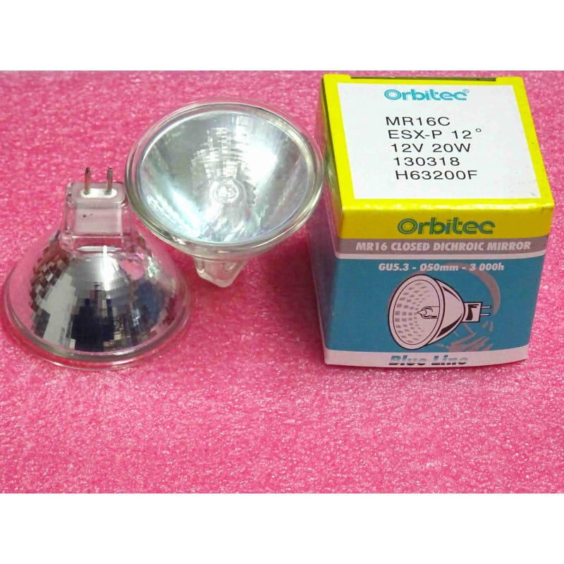 Lot de 3: lampe halogène MR16C à réflecteur dichroïque fermé orbitec MR16C ESX-P 12° 12V 20W 130318 H63200F GU5.3 Ø50mm 3000h