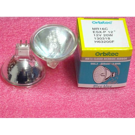 Lot de 3: lampe halogène MR16C à réflecteur dichroïque fermé orbitec MR16C ESX-P 12° 12V 20W 130318 H63200F GU5.3 Ø50mm 3000h