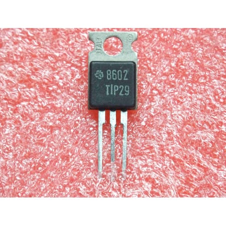 Lot de 4: transistor TIP 29 ~ NPN TIP29 (complementary  PNP TIP30) Vce 40Vdc , Ic 1A , 80W~ boîtier TO-220AB (5P1)